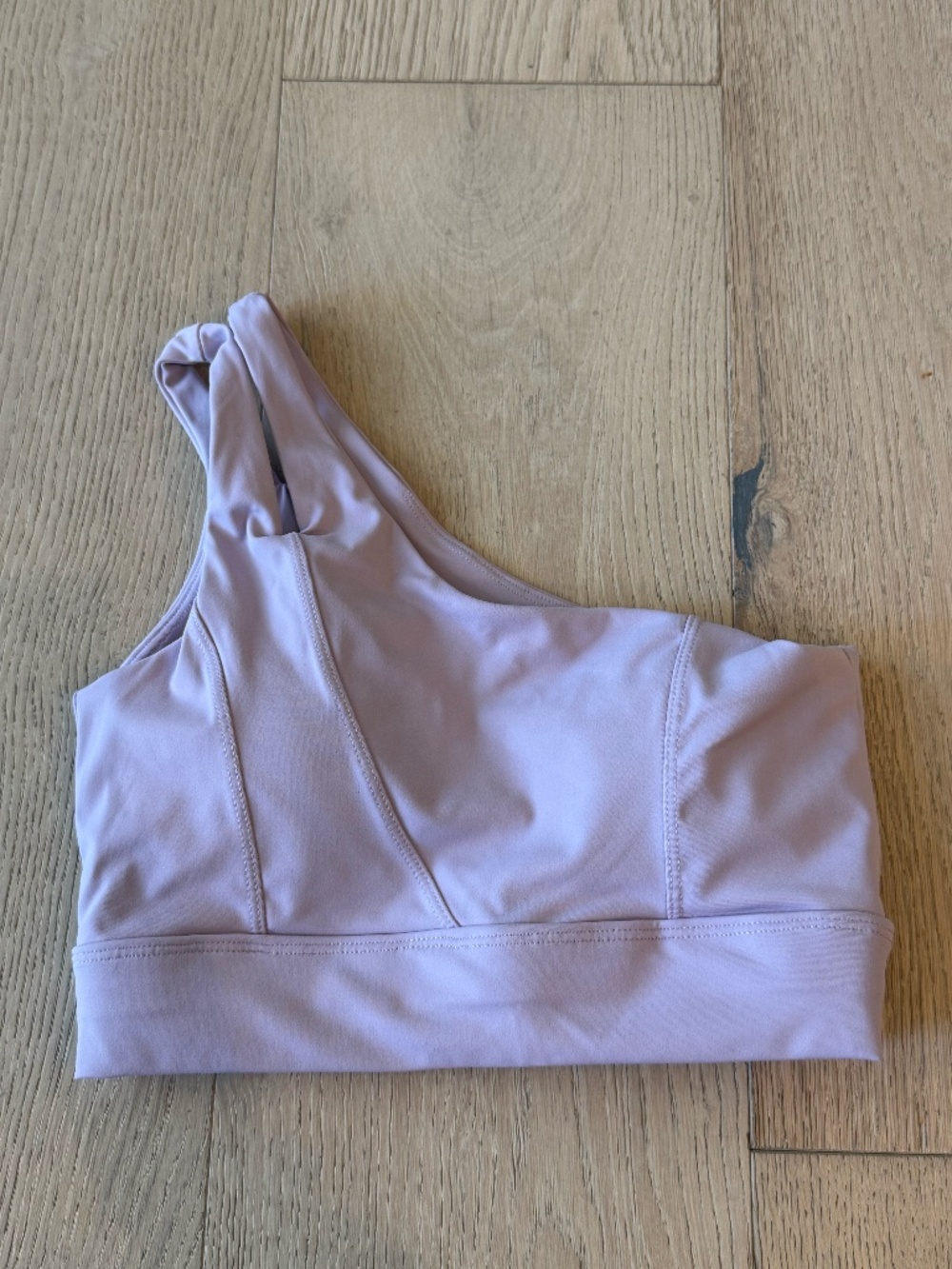 NWOT Fit Couture Collection One Shoulder Sports Bra Blush Pink Size Small